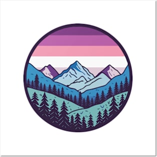 Subtle Pride Flag Mountainscape Posters and Art